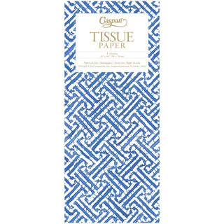 Caspari Fretwork Tissue Paper in Blue - 4 Sheets Included 10024TIS