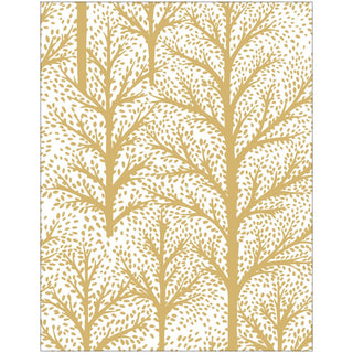 Caspari Winter Trees Gold Foil Enclosure Cards & Envelopes - 4 Mini Cards & 4 Envelopes 100540ENC