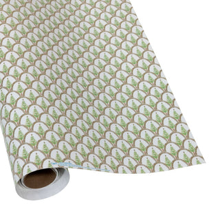Caspari Deco Christmas Gold Gift Wrap - One 30" x 8' Roll 10055RC