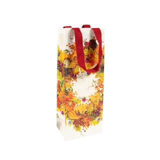 Caspari Autumn Garland Wine & Bottle Gift Bags - 1 Each 10077B4