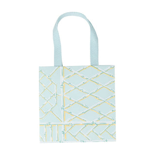 Caspari Bamboo Screen in Robin's Egg Small Square Gift Bags - One Gift Bag Included 10083B1.5