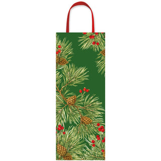 Caspari Evergreen And Berries Dark Green Gift Bags - includes 1 Gift Bags 101310B4