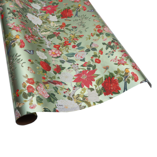 Christmas Chinoiserie Celadon Foil Roll Wrap - includes 1 Roll Wrap
