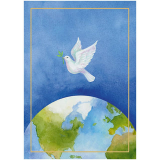 Caspari Peace Dove And Earth Small Boxed Christmas Cards - 16 Christmas Cards & 16 Envelopes 103112