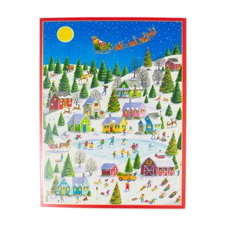 Caspari Ice Skating At Christmas Large Boxed Christmas Cards - 15 Christmas Cards & 15 Envelopes 103310