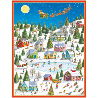 Caspari Ice Skating at Christmas Large Boxed Christmas Cards - includes 15 cards & envelopes 103310