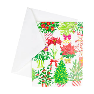 Caspari Christmas Flower Market Petite Boxed Christmas Cards - includes 15 cards & envelopes 104017
