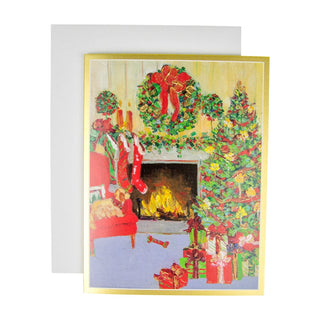 Caspari Decorated Living Room Classic Boxed Christmas Cards - includes 15 cards & envelopes 104211