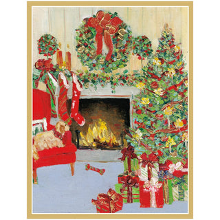 Caspari Decorated Living Room Classic Boxed Christmas Cards - includes 15 cards & envelopes 104211
