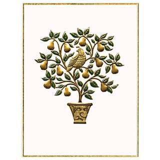 Caspari Partridge in a Pear Tree Foil Embossed Large Boxed Christmas Cards - includes 10 Cards & Envelopes 104307