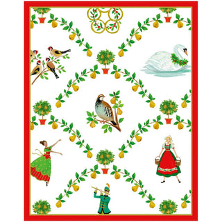 Caspari ON THE TWELFTH DAY CHRISTMAS CARD BOX A SIZE 15 IN 105008