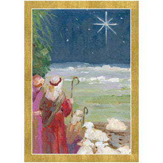Caspari THE SHEPHERDS' FIELD CHRISTMAS CARD BOX B SIZE 15 IN 105102