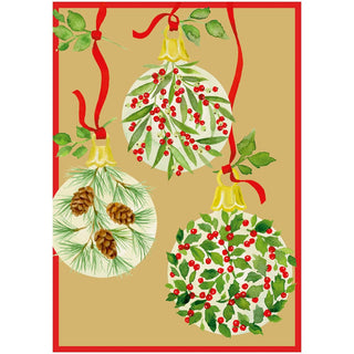 Caspari BOTANICAL ORNAMENTS CHRISTMAS CARD BOX B SIZE 15 IN 105106