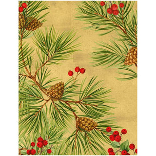 Caspari Evergreen And Berries Boxed Christmas Cards - includes 15 Boxed Christmas Cards 105212