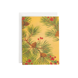 Caspari Evergreen And Berries Classic Boxed Christmas Cards - includes 15 cards & envelopes 105212