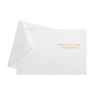 Caspari Gold Leaves Menorah Foil Classic Boxed Christmas Cards - includes 10 cards & envelopes 105220