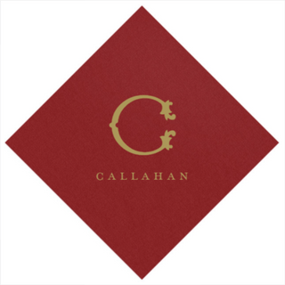 Personalization by Caspari Cranberry Paper Linen Personalized Cocktail Napkins 108CGPG