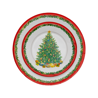 Christmas Tree Paper Salad & Dessert Plates - includes 8 Paper Salad & Dessert Plates