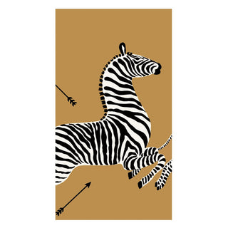 Caspari Zebras Gold Guest Towel Napkins - 15 Per Package 12181G