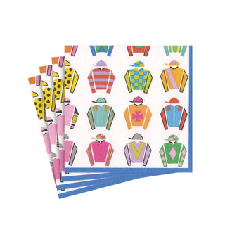 Caspari Jockey Silks Cocktail Napkin - package of 20 14370C