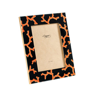 Caspari The Coral Sea Black 5" x 7" Lacquer Picture Frame - includes 1 frame 14562LQFRM5X7