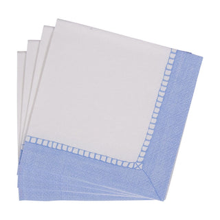 Caspari Linen Border Light Blue Napkin Cocktail - 20 count 16511C