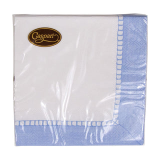 Caspari Linen Border Light Blue Napkin Cocktail - 20 count 16511C