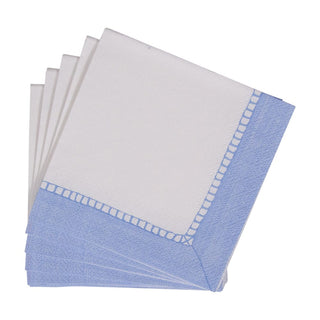Caspari Linen Border Light Blue Napkin Cocktail - 20 count 16511C