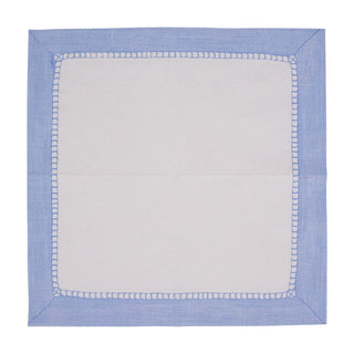Caspari Linen Border Light Blue Napkin Cocktail - 20 count 16511C