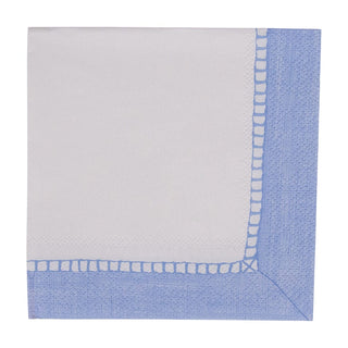 Caspari Linen Border Light Blue Napkin Cocktail - 20 count 16511C