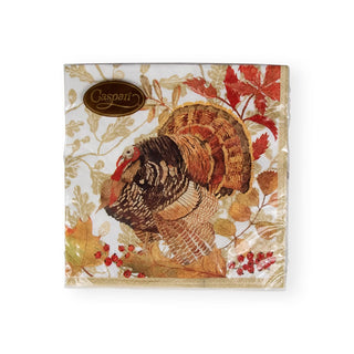 Caspari Woodland Turkey Paper Luncheon Napkins - 20 Per Package 17110L