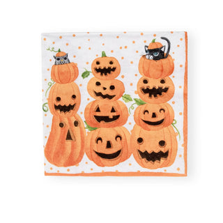 Caspari Jack O'lanterns Paper Luncheon Napkins - 20 Per Package 17120L
