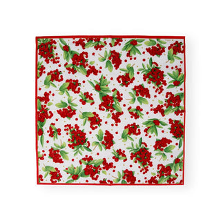 Caspari Christmas Berry Paper Dinner Napkins in Red - 20 Per Package 17230D