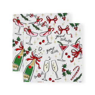 Caspari Let's Be Merry Paper Cocktail Napkins - 20 Per Package 17270C