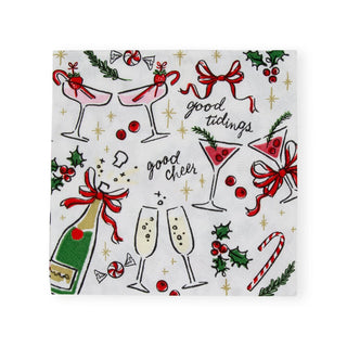 Caspari Let's Be Merry Paper Cocktail Napkins - 20 Per Package 17270C