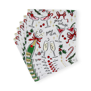 Caspari Let's Be Merry Paper Cocktail Napkins - 20 Per Package 17270C