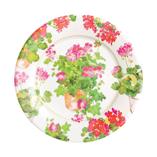 Caspari Trailing Geranium Salad & Dessert Plates - 8 Per Package 17320SP