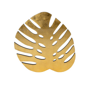 Caspari Monstera Leaf Gold Tabletop Die-Cut Lacquer Placemat 17530LQPMDC