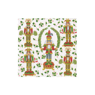 Caspari Nutcracker Christmas Boxed Cocktail Napkins - 40 Per Box 17590B
