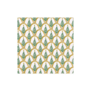 Caspari Deco Christmas Green Boxed Cocktail Napkins - 40 Per Box 17660B