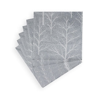 Caspari Winter Trees Silver & White Napkin Dinner - 20 Per Package 17671D