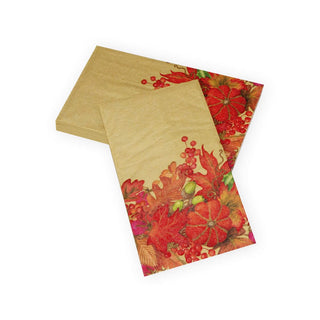 Caspari Harvest Garland Gold Guest Towel Napkins - 15 Per Package 17711G