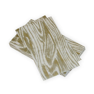 Caspari Woodgrain Silver & Gold Guest Towel Napkins - 15 Per Package 17750G