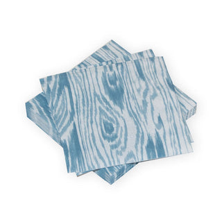 Caspari Woodgrain Stone Blue Cocktail Napkins - 20 Per Package 17751C