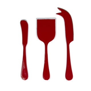 Caspari Red & White Cheese Tool Set 17846
