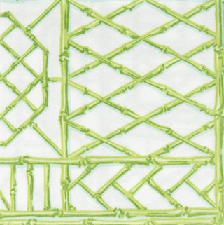Caspari Bamboo Screen Moss Green Paper Linen Dinner Napkins - 12 Per Package 17881DG