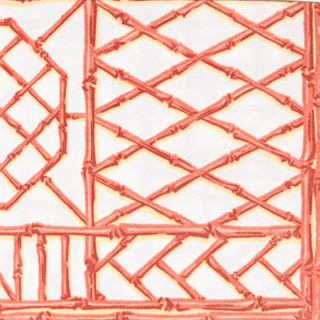 Caspari Bamboo Screen Coral Paper Linen Dinner Napkins - 12 Per Package 17882DG