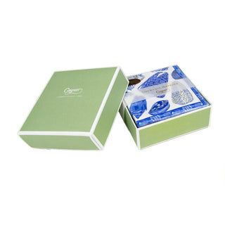 Caspari Coquillage Blue Boxed Cocktail Napkins - 40 Per Box 17931B