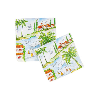 Caspari Mallorca Cocktail Napkins - 20 Per Package 17940C