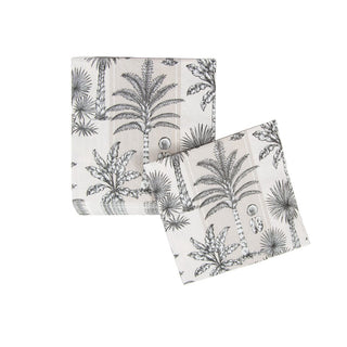 Caspari Southern Palms Flax & White Cocktail Napkins - 20 Per Package 17950C